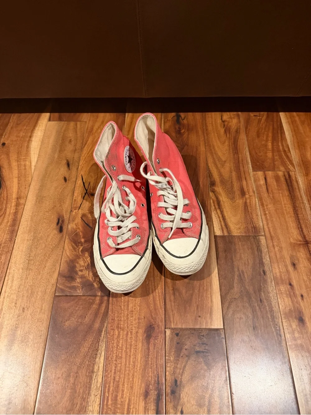 Converse women's 8.5 High-Top Sneakers in Pink (coral red) barely worn